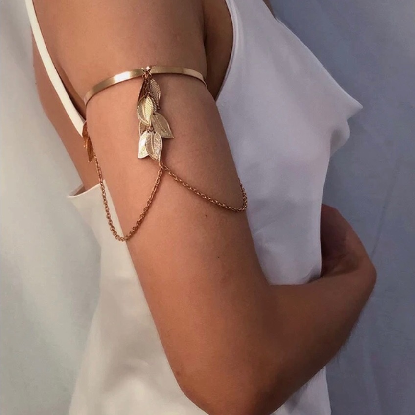 Vintage Leaf Tassel Upper Arm Bracelet